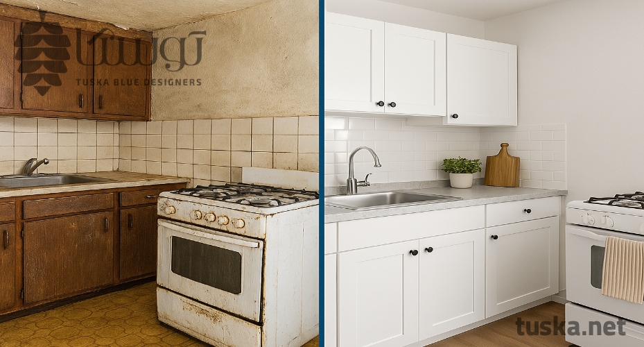 بازسازی آشپزخانه قدیمی با کمترین هزینه